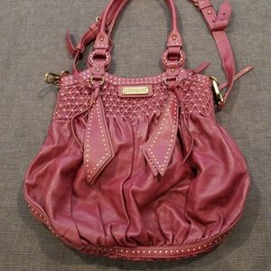Rare new Lockheart wine burgundy leather purse